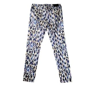 Big Star Jeans Women's 29 Mid Rise Skinny Watercolor Leopard Print